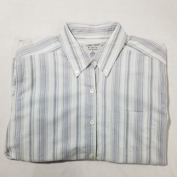 Cabin Creek Shirt Womens 10P Petite Wrinkle Free Stain Release Button Down - Picture 3 of 8